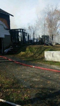 A fire on Edna Gas Road Wednesday, Nov. 2, destroyed a portion of the home.