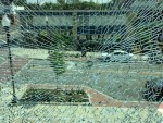 A window in the Monongalia County Justice Center was shattered Sept. 6.