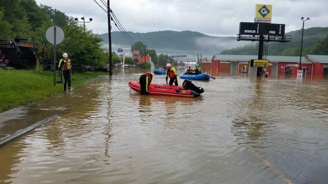 5 volunteers from Masontown spent time in Greenbrier County on rescue efforts.