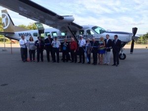 Morgantown leaders celebrated the upcoming October service from Southern Airways Express with live music, inside peaks at the planes and a ribbon cutting.