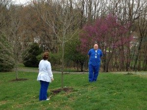 A tree planted at the People's Hospice Memorial Garden in Clarksburg honoring the lives of donors